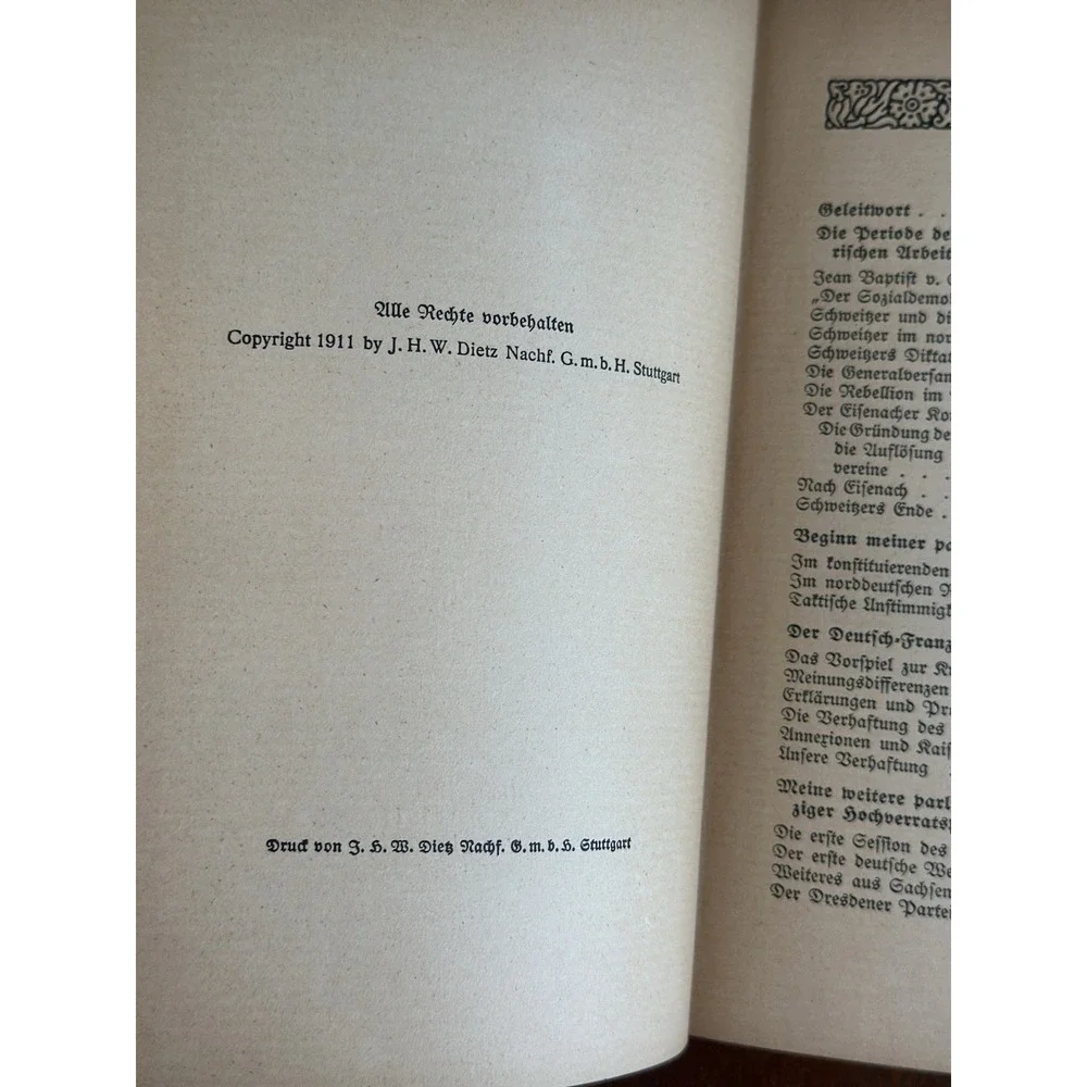 1911 August Bebel Aus Meinem Leben Zweiter Teil Antique German Book Dietz